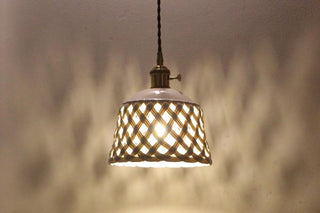 Openwork Ceramic Pendant Lamp Arkstarhome