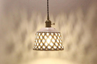 Openwork Ceramic Pendant Lamp Arkstarhome