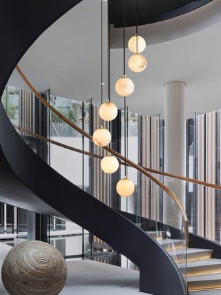 Alabaster Balls Cluster Chandelier Arkstarhome