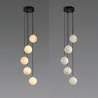Alabaster Balls Cluster Chandelier Arkstarhome