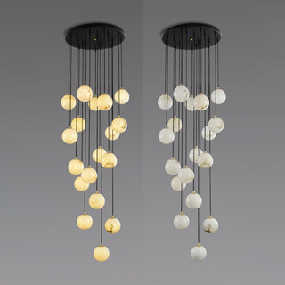 Alabaster Balls Cluster Chandelier Arkstarhome