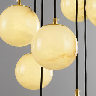 Alabaster Balls Cluster Chandelier Arkstarhome