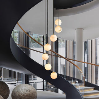 Alabaster Balls Cluster Chandelier Arkstarhome