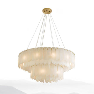 Alabaster Cascade Tiered Chandelier Arkstarhome