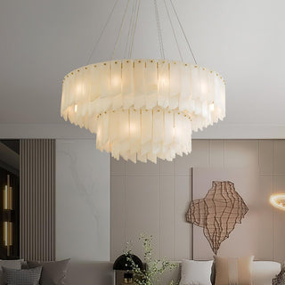 Alabaster Cascade Tiered Chandelier Arkstarhome