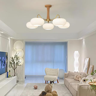 Brass Wooden Persimmon Chandelier Arkstarhome