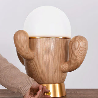Wooden Cactus Table Lamp Arkstarhome