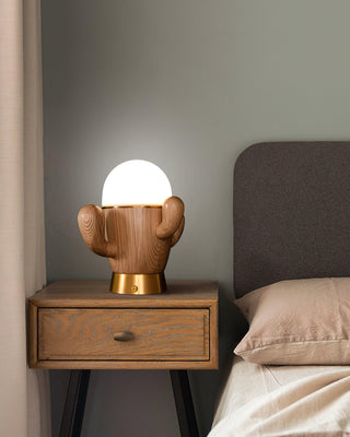 Wooden Cactus Table Lamp Arkstarhome