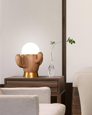 Wooden Cactus Table Lamp Arkstarhome