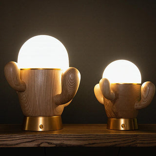 Wooden Cactus Table Lamp Arkstarhome