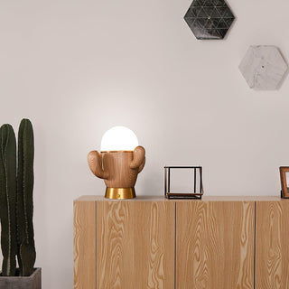 Wooden Cactus Table Lamp Arkstarhome
