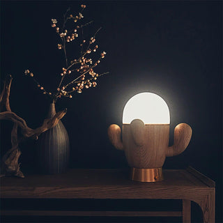 Wooden Cactus Table Lamp Arkstarhome