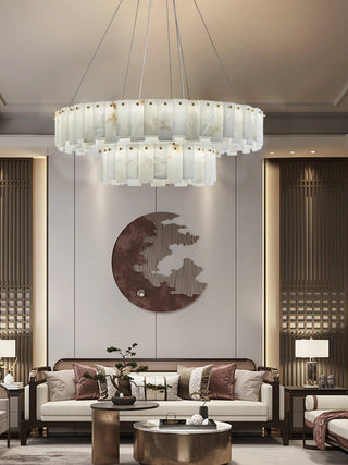 Celestial Alabaster Round Chandelier Arkstarhome