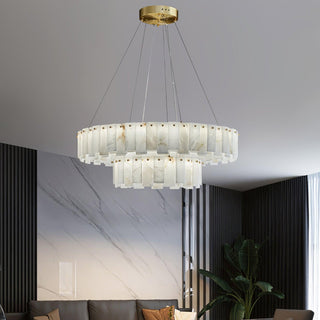 Celestial Alabaster Round Chandelier Arkstarhome