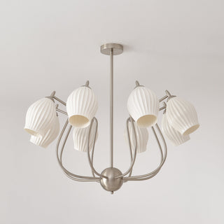 Ceramic Ribbed Chandelier Arkstarhome