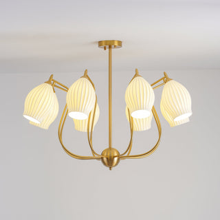 Ceramic Ribbed Chandelier Arkstarhome