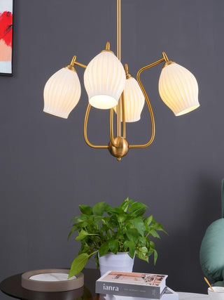 Ceramic Ribbed Chandelier Arkstarhome