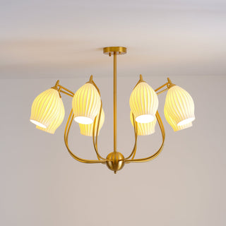 Ceramic Ribbed Chandelier Arkstarhome