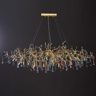 Colorful Raindrop Brass Branch Chandelier Arkstarhome