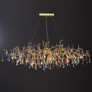 Colorful Raindrop Brass Branch Chandelier Arkstarhome