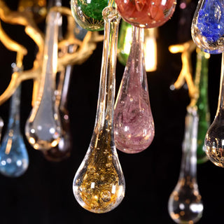 Colorful Raindrop Brass Branch Chandelier Arkstarhome