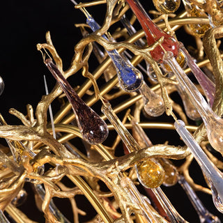 Colorful Raindrop Brass Branch Chandelier Arkstarhome
