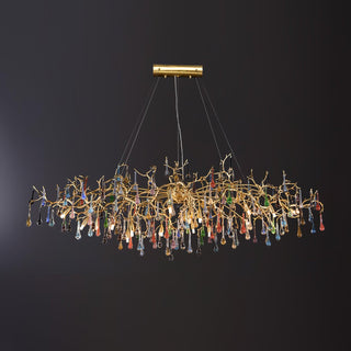 Colorful Raindrop Brass Branch Chandelier Arkstarhome