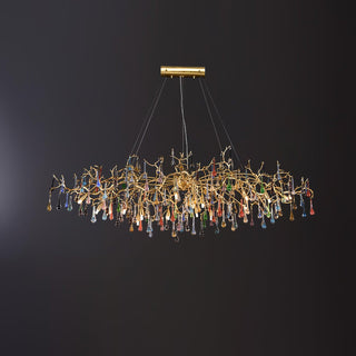 Colorful Raindrop Brass Branch Chandelier Arkstarhome