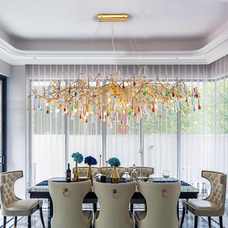 Colorful Raindrop Brass Branch Chandelier Arkstarhome
