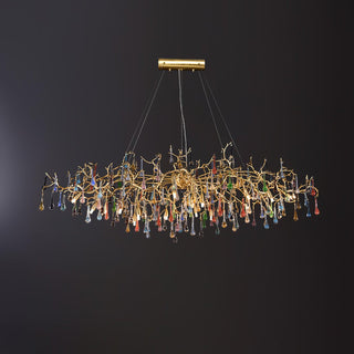 Colorful Raindrop Brass Branch Chandelier Arkstarhome