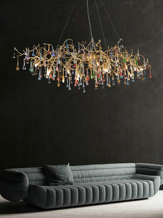 Colorful Raindrop Brass Branch Chandelier Arkstarhome