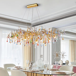 Colorful Raindrop Brass Branch Chandelier Arkstarhome