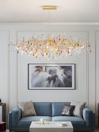 Colorful Raindrop Brass Branch Chandelier Arkstarhome