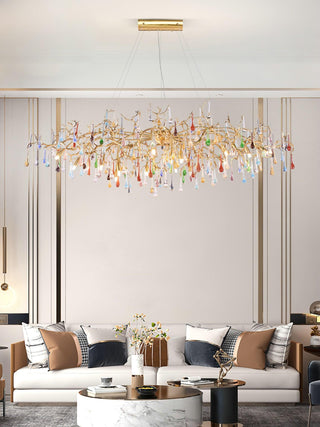 Colorful Raindrop Brass Branch Chandelier Arkstarhome