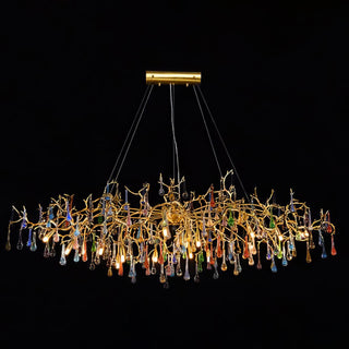 Colorful Raindrop Brass Branch Chandelier Arkstarhome