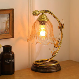 Cracked Glass Brass Table Lamp Arkstarhome