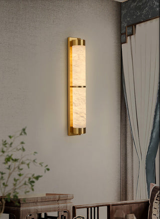Cylindra Alabaster Brass Wall Light Arkstarhome