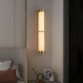 Cylindra Alabaster Brass Wall Light Arkstarhome
