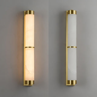 Cylindra Alabaster Brass Wall Light Arkstarhome