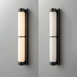 Cylindra Alabaster Brass Wall Light Arkstarhome