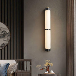 Cylindra Alabaster Brass Wall Light Arkstarhome
