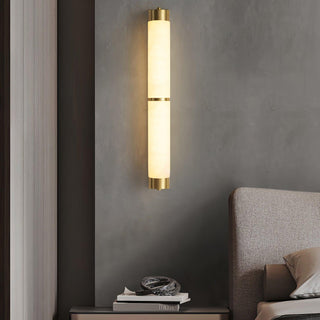 Cylindra Alabaster Brass Wall Light Arkstarhome