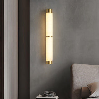Cylindra Alabaster Brass Wall Light Arkstarhome
