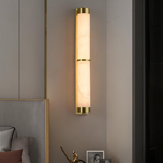Cylindra Alabaster Brass Wall Light Arkstarhome