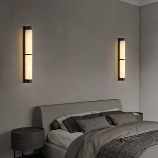 Cylindra Alabaster Brass Wall Light Arkstarhome