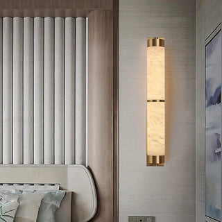 Cylindra Alabaster Brass Wall Light Arkstarhome