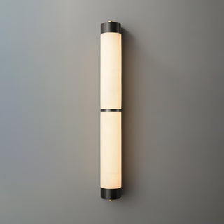 Cylindra Alabaster Brass Wall Light Arkstarhome