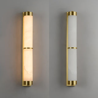 Cylindra Alabaster Brass Wall Light Arkstarhome