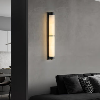 Cylindra Alabaster Brass Wall Light Arkstarhome