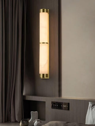 Cylindra Alabaster Brass Wall Light Arkstarhome